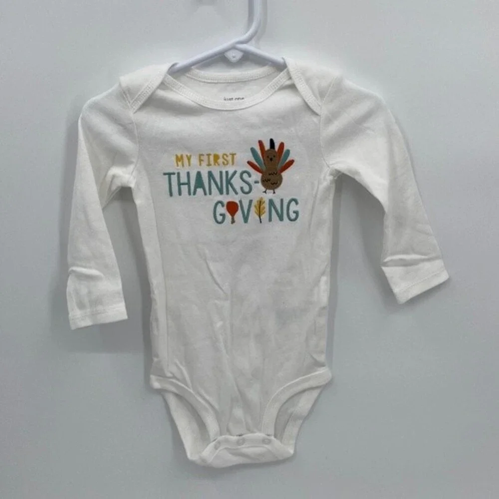 Carter's Just One You Baby My First Thanksgiving Bodysuit White Size 9M NWOT